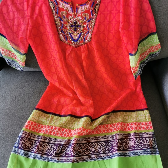 Bohemian Hand Beaded Chiffon Dress - Picture 8 of 8